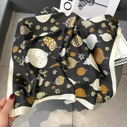 Damen Seidenschal 70cm Frühling Halstuch Krawatte Hijab Haarband Bandana Wrap