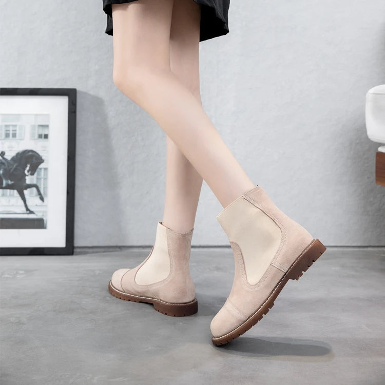 AIYUQI Women Chelsea Boots 2025 Autumn Winter New British Style Fashion Marton Boots Women Suede Slip-on Ankle Boots Women