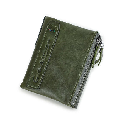 Herren Echtleder Geldbörse Reißverschluss Kartenhalter Luxus Designer Geldclip