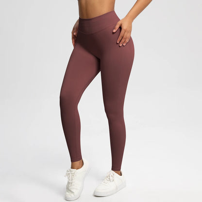 Hochstretch Leggings nahtlos, rostbraunrot für Sport und Fitness