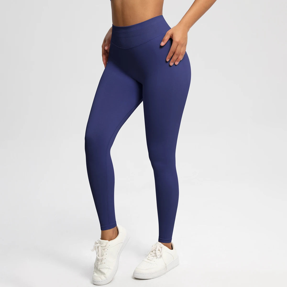Hochstretch Leggings nahtlos, dunkelblau für Sport und Fitness