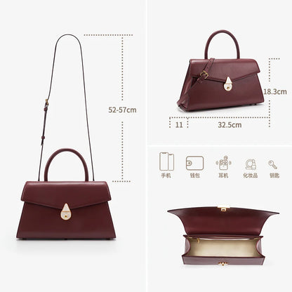 Premium Echte Lederhandtasche Für Damen Mit Großer Kapazität Und Stil