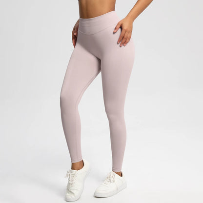 Hochstretch Leggings nahtlos, hellrosa für Sport und Fitness