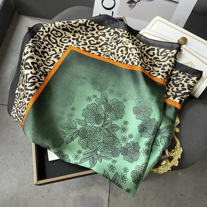 Damen Seidenschal 70cm Frühling Halstuch Krawatte Hijab Haarband Bandana Wrap