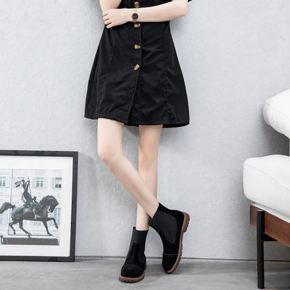 AIYUQI Women Chelsea Boots 2025 Autumn Winter New British Style Fashion Marton Boots Women Suede Slip-on Ankle Boots Women