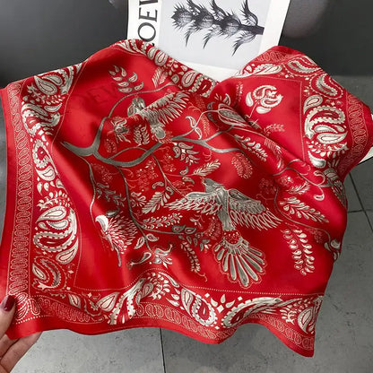 Damen Seidenschal 70cm Frühling Halstuch Krawatte Hijab Haarband Bandana Wrap