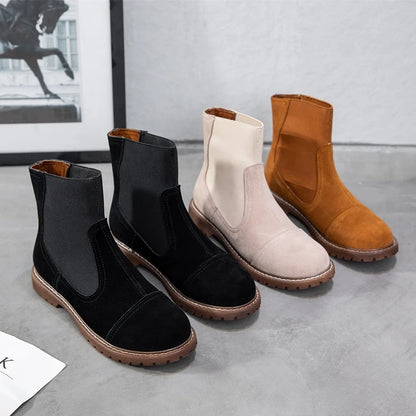AIYUQI Women Chelsea Boots 2025 Autumn Winter New British Style Fashion Marton Boots Women Suede Slip-on Ankle Boots Women