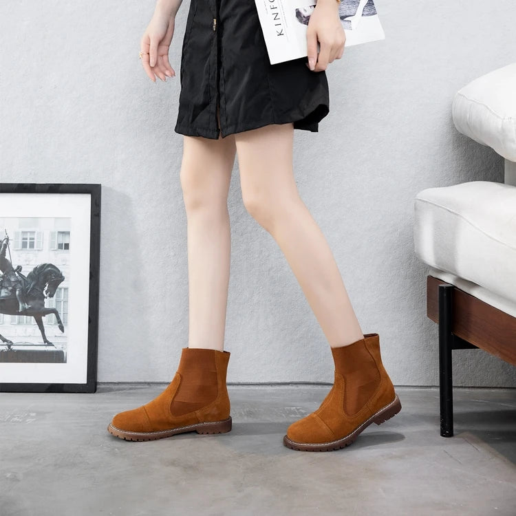 AIYUQI Women Chelsea Boots 2025 Autumn Winter New British Style Fashion Marton Boots Women Suede Slip-on Ankle Boots Women