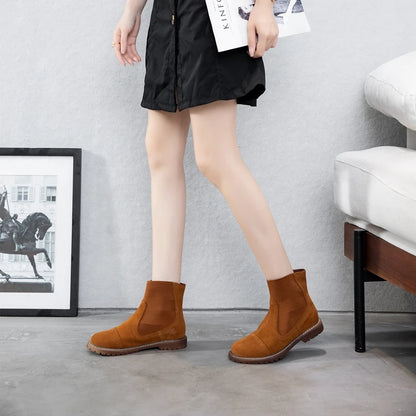 AIYUQI Women Chelsea Boots 2025 Autumn Winter New British Style Fashion Marton Boots Women Suede Slip-on Ankle Boots Women