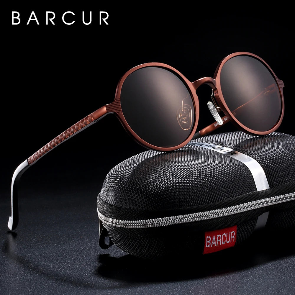 Sonnenbrille rund Al-Mg Polaroid UV400 Retro Vintage Herren Damen