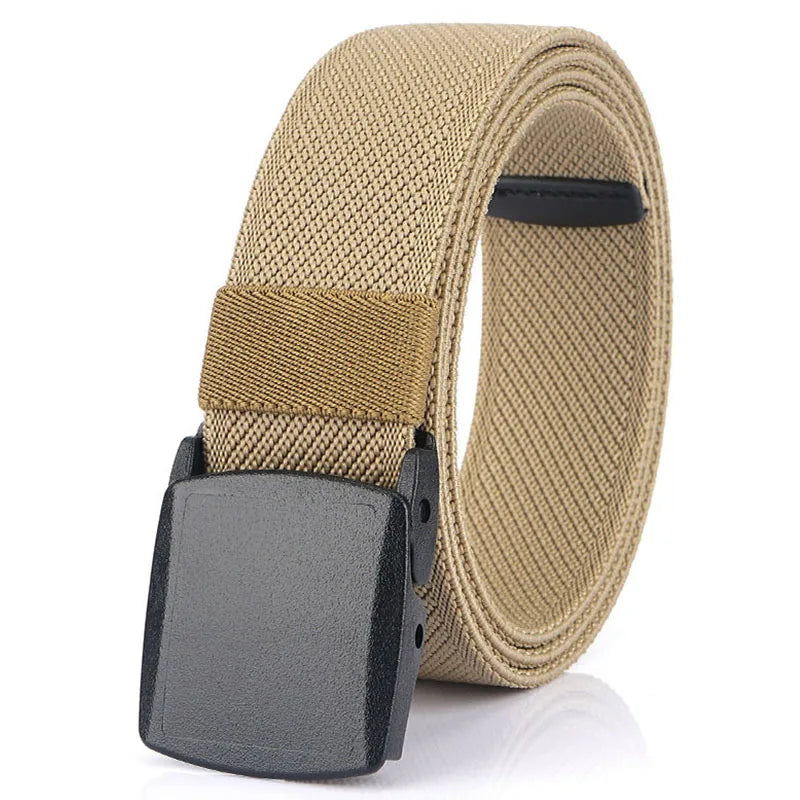 Unisex-Gürtel aus Nylon mit Elastischem Stretchband und Metallfreiem Schnellverschluss Gestreift