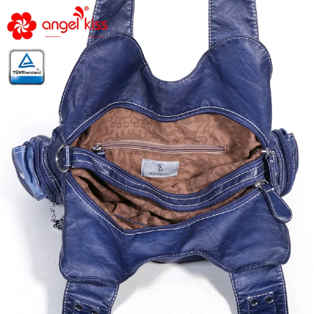 Damen-Schultertasche großes Fassungsvermögen Innenfächer Reißverschluss Alltagstauglich