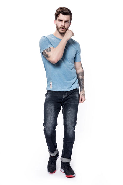 Herren T-Shirt aus Baumwolle in soliden Farben mit kurzem Arm