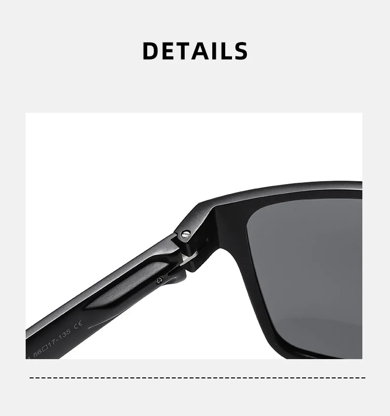 Sonnenbrille Al-Mg quadratisch polarisiert Spiegel Sport Herren Damen