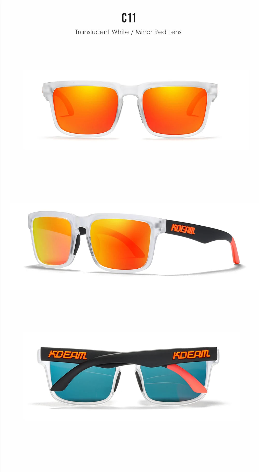 Sonnenbrille quadratisch polarisiert Angeln Lifestyle Spiegel Hartbox Unisex