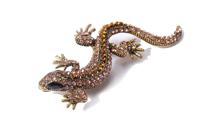 Brosche Eidechse Gecko Strass Vintage Metall Kleidung Party Damen