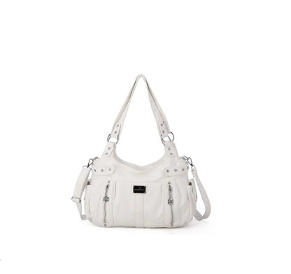 Damen-Schultertasche aus PU-Material Mit Großem Fassungsvermögen und Reißverschluss für Alltag und Freizeit