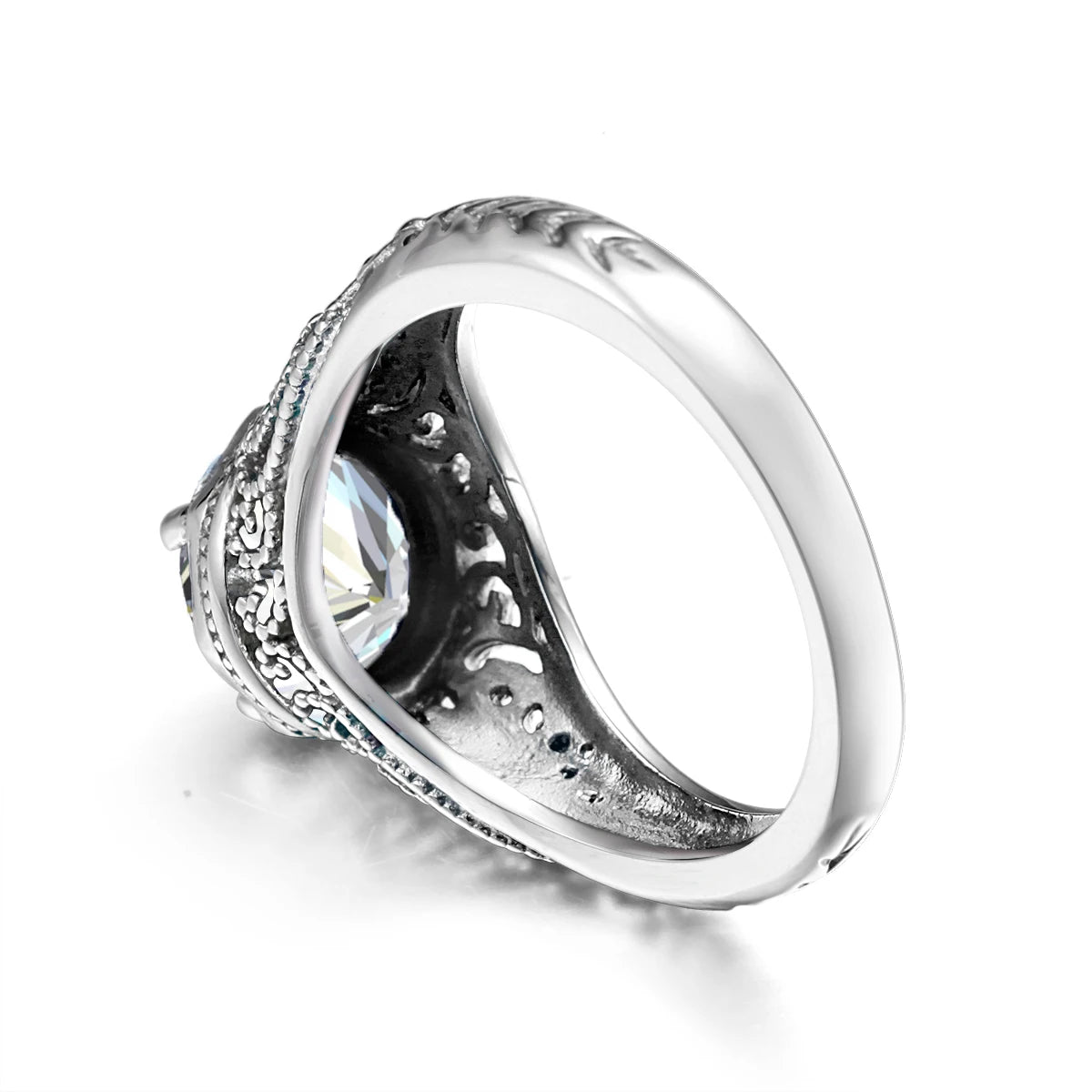 Damen-Ring aus 925er Sterling Silber mit Zirkonstein, Verlobungsring Schmuck für Alltag
