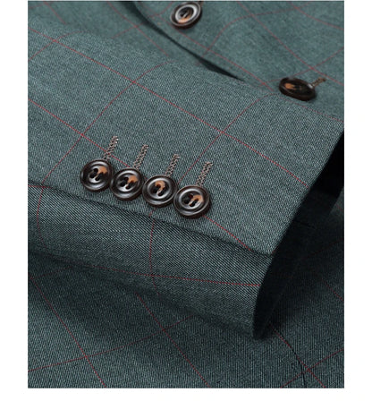 Schlanke Herren-Anzughose in Khaki mit Streifen – graue, lange Freizeithose für Büro, formelle Anlässe und Hochzeiten, auch in großen Größen erhältlich.