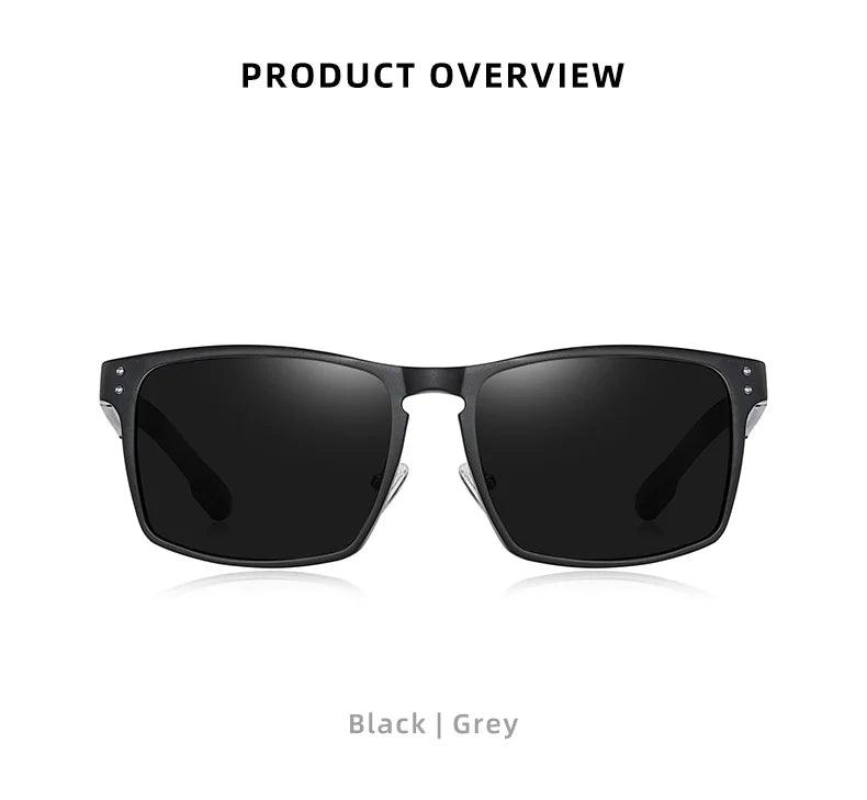 Sonnenbrille Al-Mg quadratisch polarisiert Spiegel Sport Herren Damen