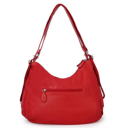 Damen-Schultertasche Aus Weichem PU-Lederimitat Mit Innenfach Und Reißverschluss Alltag Und Shopping