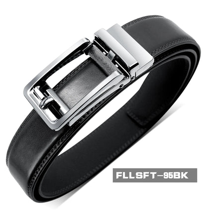 Herren Echtleder-Gürtel 3,5 cm Automatik-Schnalle Rindsleder Business Casual