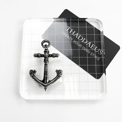 Damen-Charm-Anhänger Totenkopf Anker Punk Rebel aus Sterlingsilber
