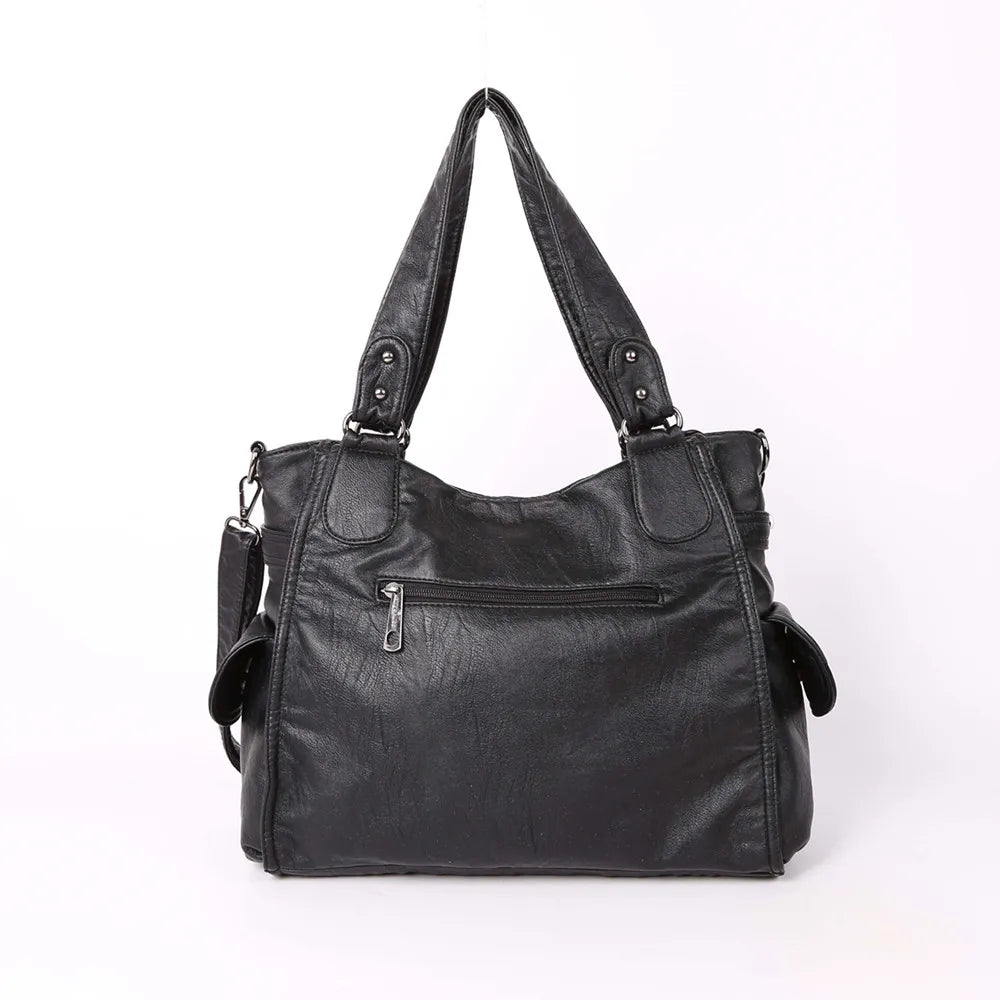 Damen-Handtasche Aus Denim Im Vintage-Look Große Schultertasche Mit Top-Griff Und Tragegurt