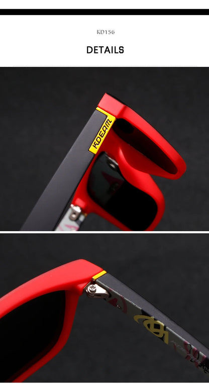 Sonnenbrille quadratisch flaches Top polarisiert Spiegel Hartschale Herren