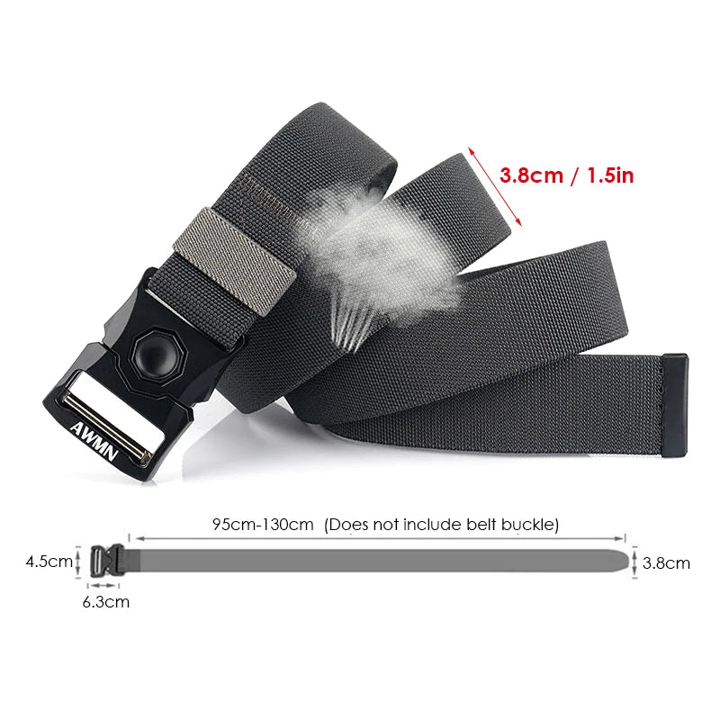 VATLY Taktischer Stretch-Gürtel Herren Nylon mit Zink-Schnellverschluss