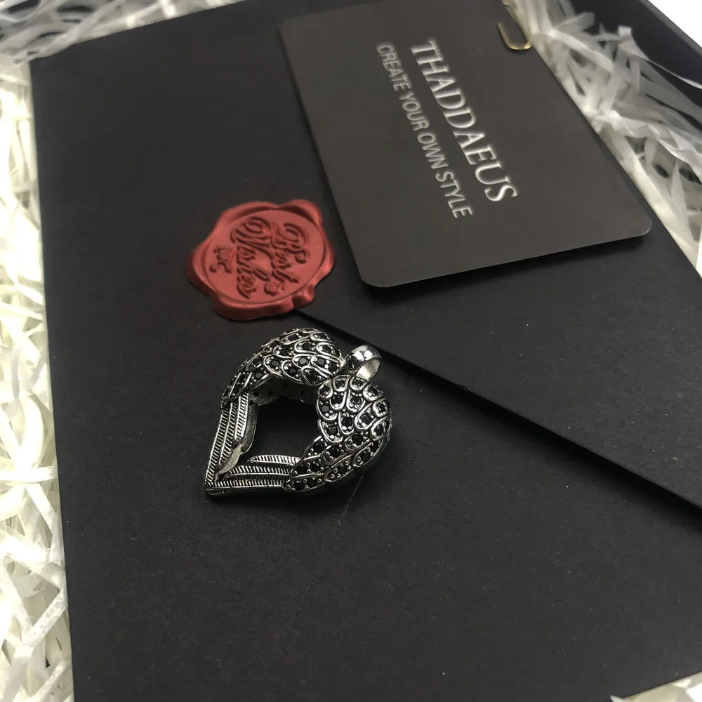 Damen-Charm-Anhänger Flügel Herz trendig aus Sterlingsilber