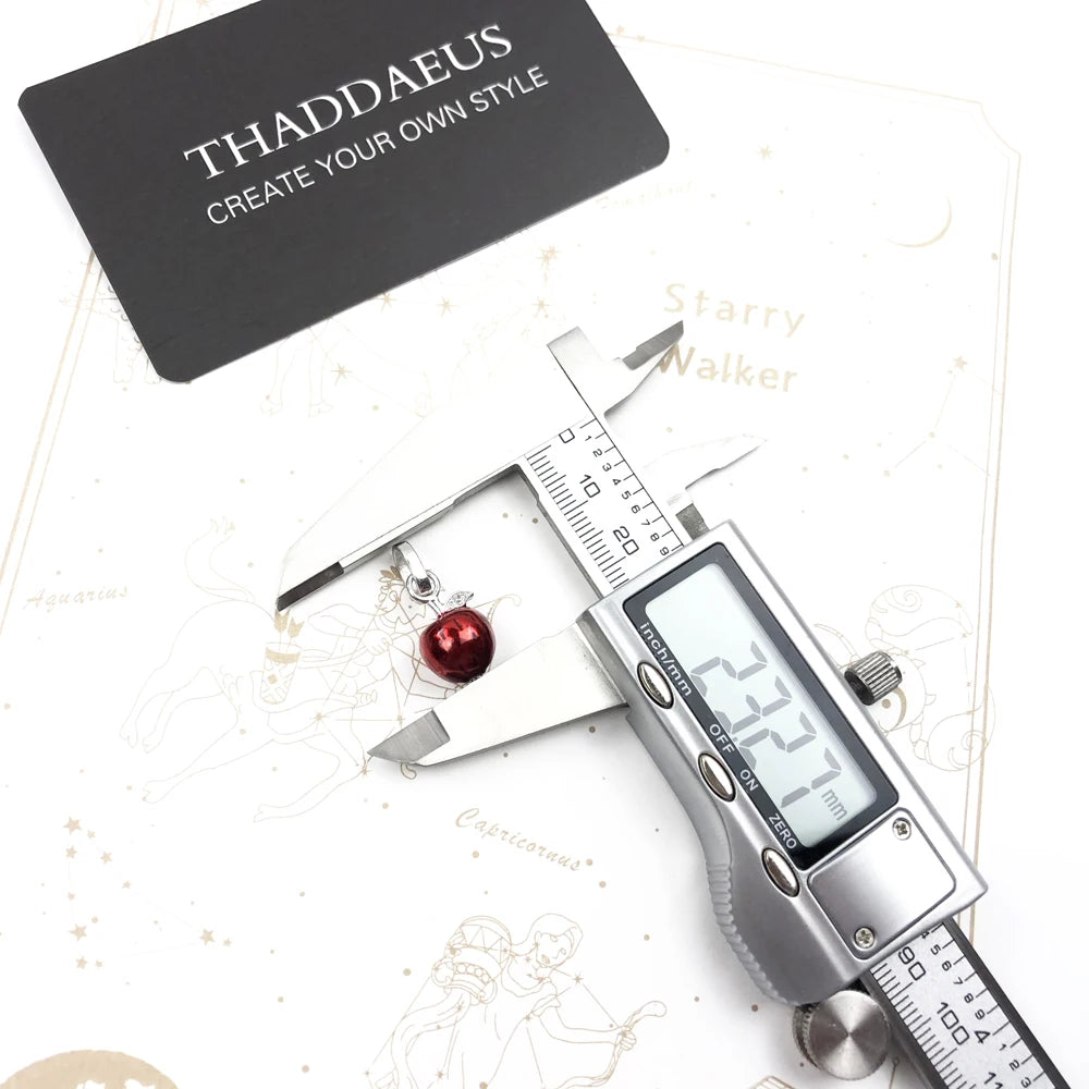 Damen-Charm-Anhänger Apfel rot Symbol Perfektion aus Sterlingsilber