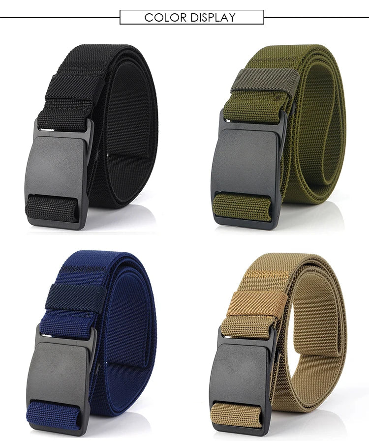 Unisex-Stretch-Gürtel Metallfrei mit Schnellverschluss Elastischer Nylon-Gürtel für Alltag