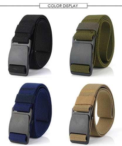Unisex-Stretch-Gürtel Metallfrei mit Schnellverschluss Elastischer Nylon-Gürtel für Alltag