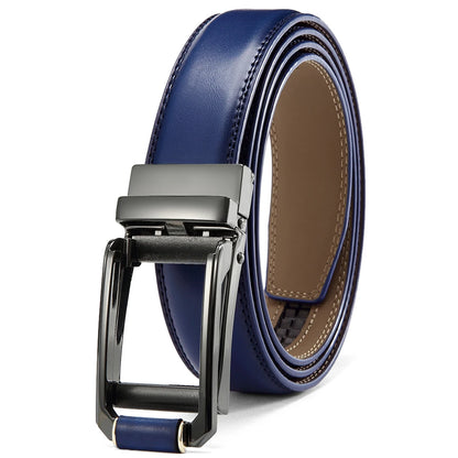 Herren Ratchet Ledergürtel Rindsleder Bunt Automatik-Schnalle 3 cm Jeans