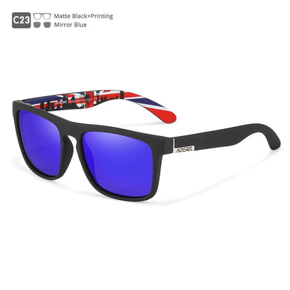 Sonnenbrille quadratisch flaches Top polarisiert Spiegel Hartschale Herren