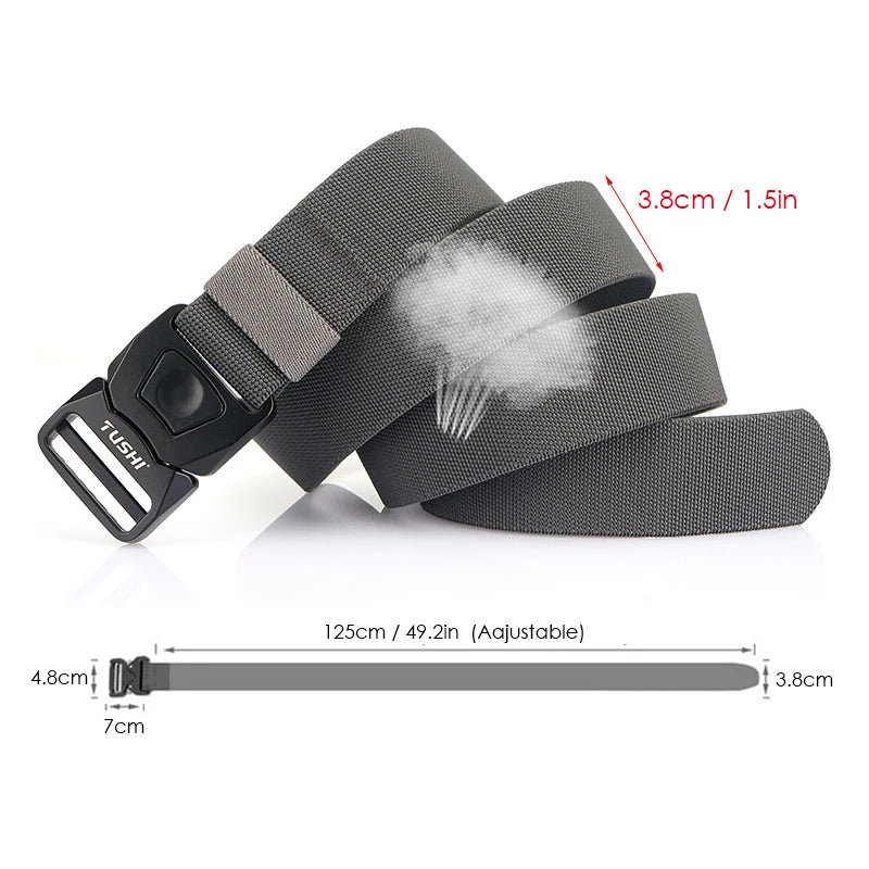Herren-Elastischer Gürtel mit Matte Metallschnalle und Schnellverschluss für Outdoor Einsatz