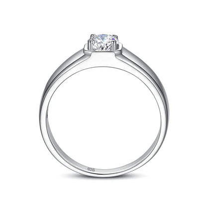 Herren-Ring aus Moissanit mit 0,5 Karat Exzellenter Schliff und Zertifikat für Verlobung