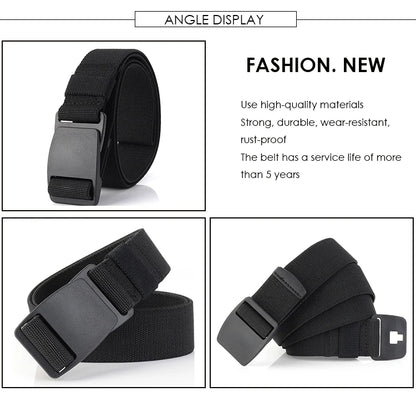 Unisex-Stretch-Gürtel Metallfrei mit Schnellverschluss Elastischer Nylon-Gürtel für Alltag