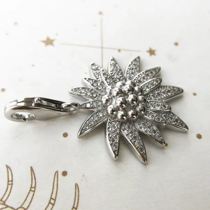 Schneeflocken-Anhänger aus 925er Sterlingsilber mit Karabinverschluss