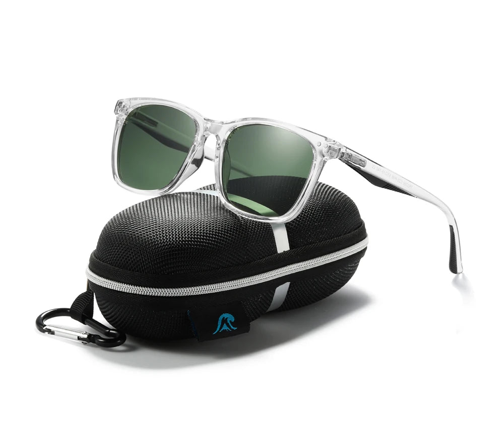Sonnenbrille quadratisch TR90 polarisiert Federgelenk Angeln Herren