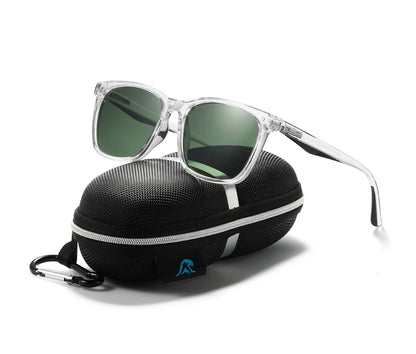 Sonnenbrille quadratisch TR90 polarisiert Federgelenk Angeln Herren