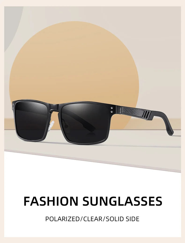 Sonnenbrille Al-Mg quadratisch polarisiert Spiegel Sport Herren Damen
