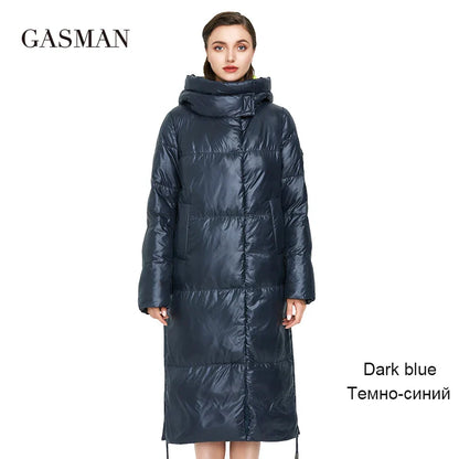Lange Damen-Winterjacke mit Gürtel, Kapuze und großen Taschen – warmes Outwear für kalte Tage