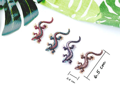 Brosche Eidechse Gecko Strass Vintage Metall Kleidung Party Damen