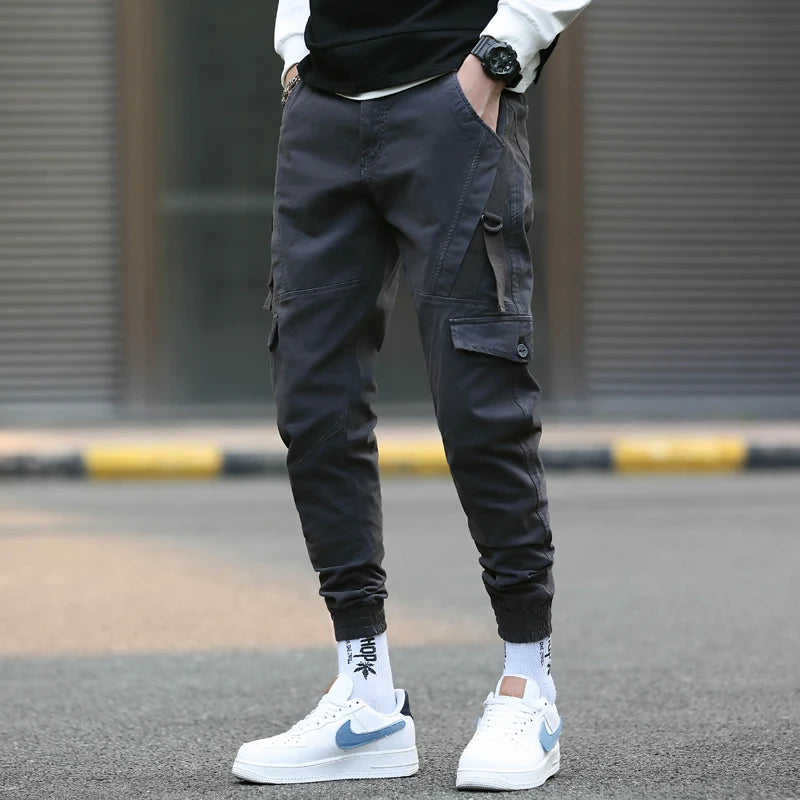 Herren Cargo Hosen im Harajuku-Stil mit Taschen für lässige Anlässe