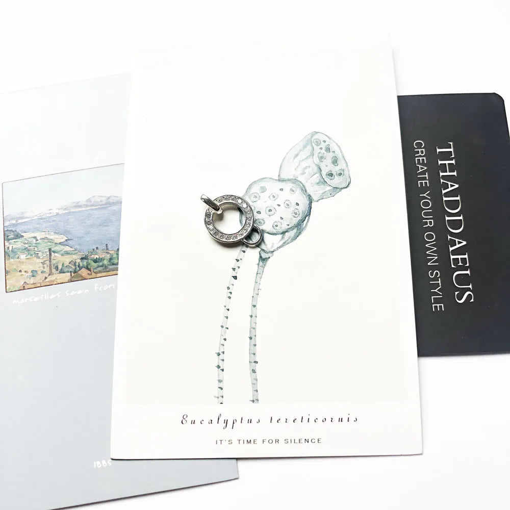 Damen-Charm-Anhänger weißer CZ Pflaster-Träger II aus Sterlingsilber