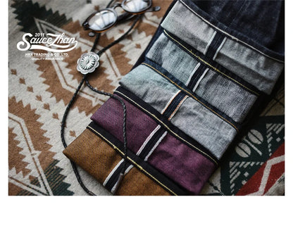 Herren Jeans aus Selvedge Denim mit doppelseitiger Färbung und gerader Passform