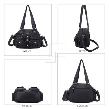 Damen-Schultertasche aus PU-Leder in kompakter Bauweise mit Angenehmer Haptik und Mehrfachfächern