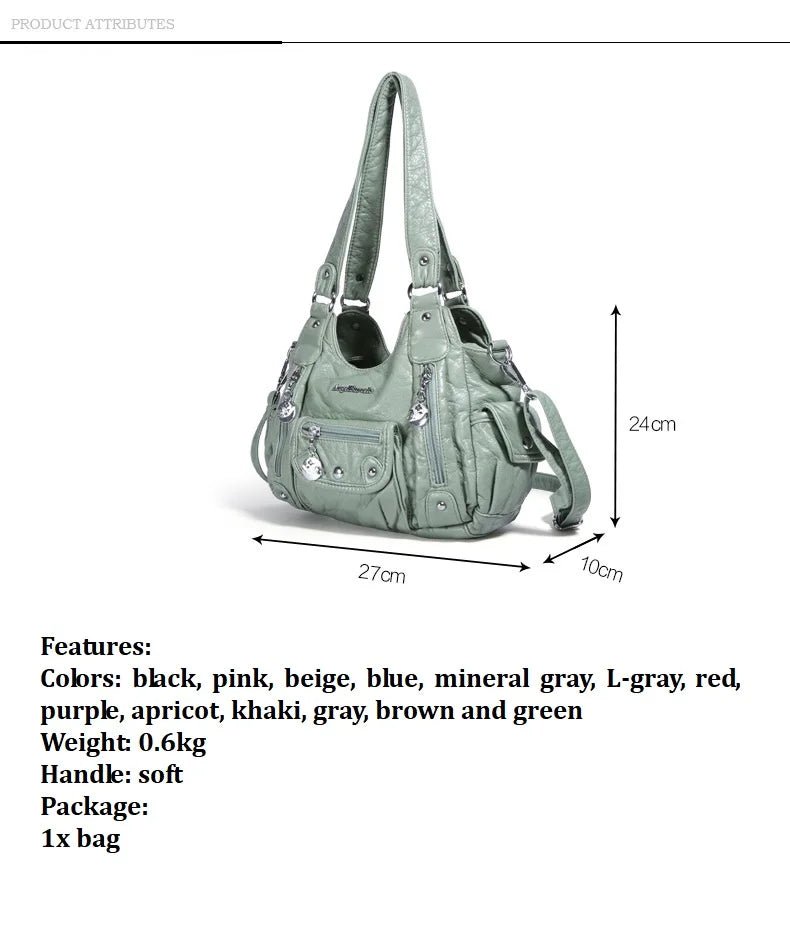Damen-Schultertasche Aus PU-Leder Mit Reißverschluss Und Innenfach Für Alltag Und Freizeit